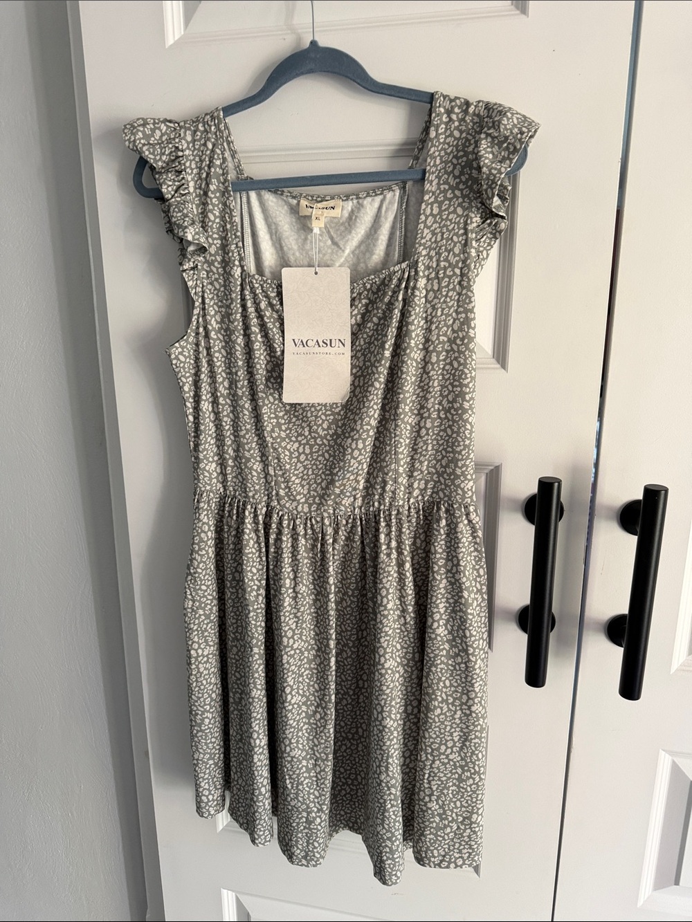 Olive green Floral Sundress XL